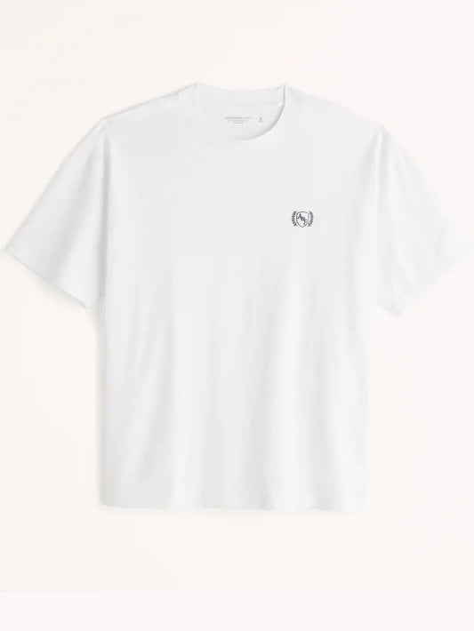 Essential Abercrombie & Fitch Crest Logo T-Shirt Solid